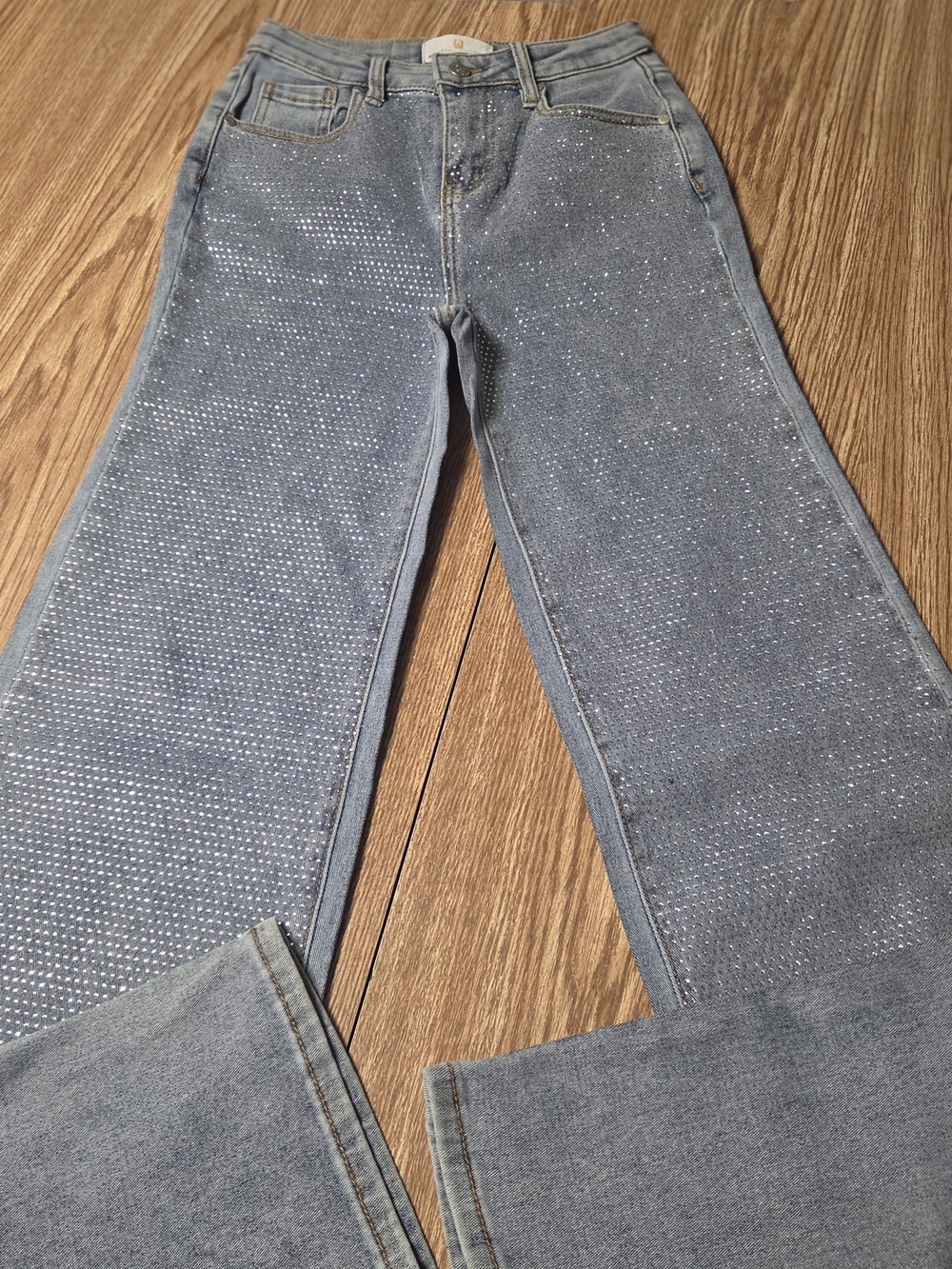 Austin Landing Light Blue Rhinestone Flare Jeans